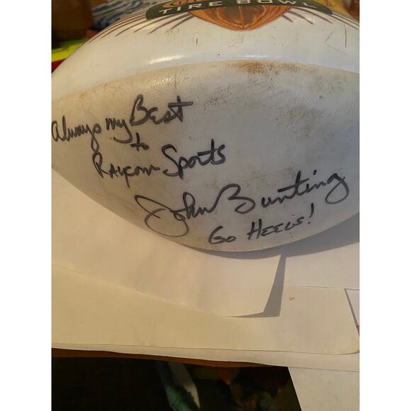 Continental Tire Bowl football signed by the coach Tar Heels John Bunting - Picture 2 of 5